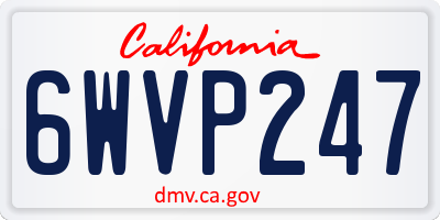 CA license plate 6WVP247