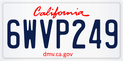 CA license plate 6WVP249