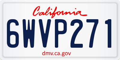 CA license plate 6WVP271