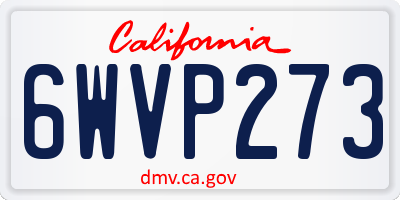 CA license plate 6WVP273
