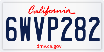 CA license plate 6WVP282