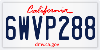 CA license plate 6WVP288