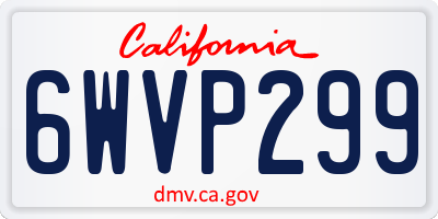 CA license plate 6WVP299
