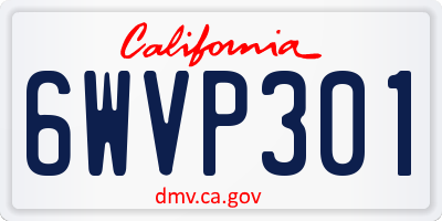 CA license plate 6WVP301