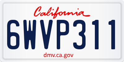 CA license plate 6WVP311