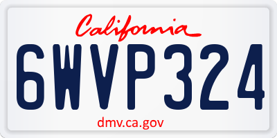 CA license plate 6WVP324