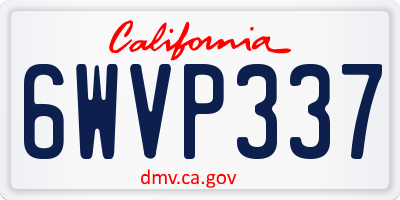 CA license plate 6WVP337