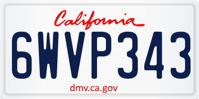 CA license plate 6WVP343
