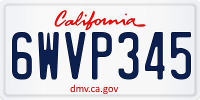 CA license plate 6WVP345