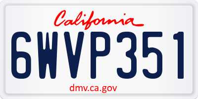 CA license plate 6WVP351