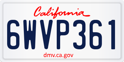 CA license plate 6WVP361