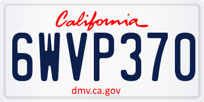 CA license plate 6WVP370