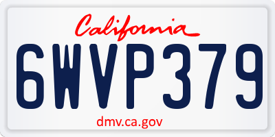 CA license plate 6WVP379