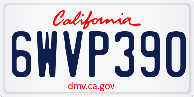 CA license plate 6WVP390