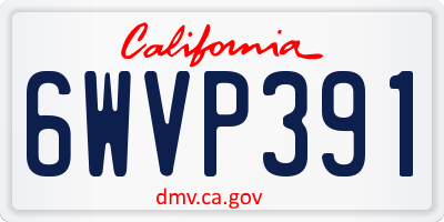 CA license plate 6WVP391