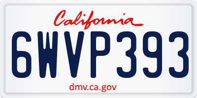 CA license plate 6WVP393