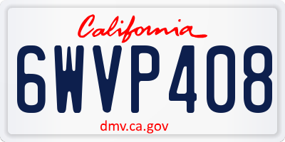 CA license plate 6WVP408
