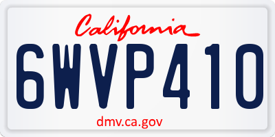CA license plate 6WVP410