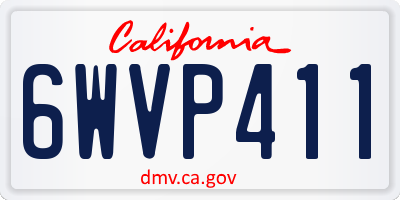 CA license plate 6WVP411
