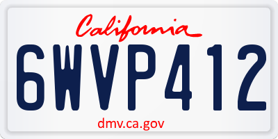 CA license plate 6WVP412