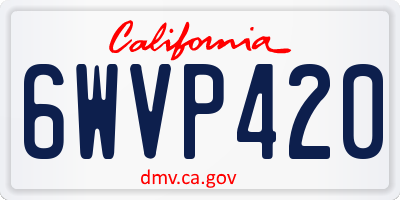 CA license plate 6WVP420