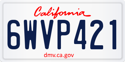 CA license plate 6WVP421