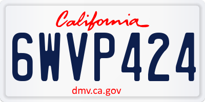 CA license plate 6WVP424