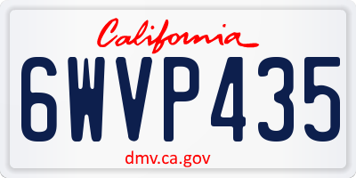 CA license plate 6WVP435
