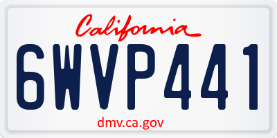 CA license plate 6WVP441