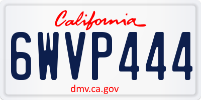 CA license plate 6WVP444