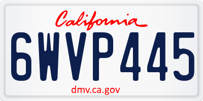 CA license plate 6WVP445