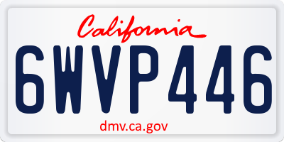 CA license plate 6WVP446