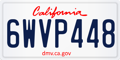 CA license plate 6WVP448