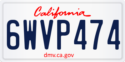 CA license plate 6WVP474
