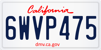 CA license plate 6WVP475