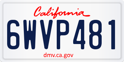 CA license plate 6WVP481