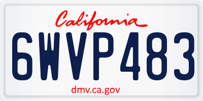 CA license plate 6WVP483