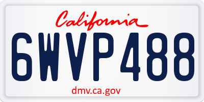 CA license plate 6WVP488