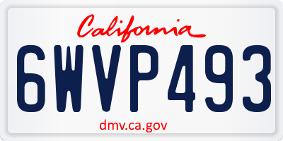 CA license plate 6WVP493