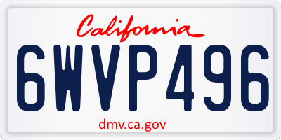 CA license plate 6WVP496
