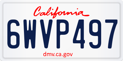 CA license plate 6WVP497