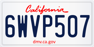 CA license plate 6WVP507