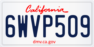 CA license plate 6WVP509