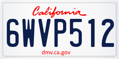 CA license plate 6WVP512