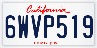 CA license plate 6WVP519