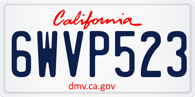 CA license plate 6WVP523