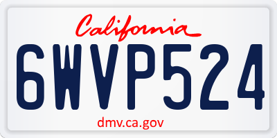 CA license plate 6WVP524