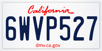CA license plate 6WVP527