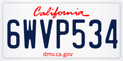CA license plate 6WVP534
