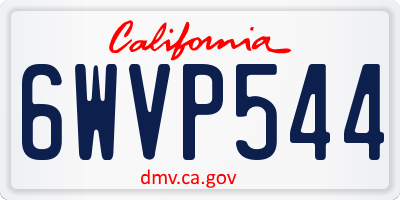 CA license plate 6WVP544